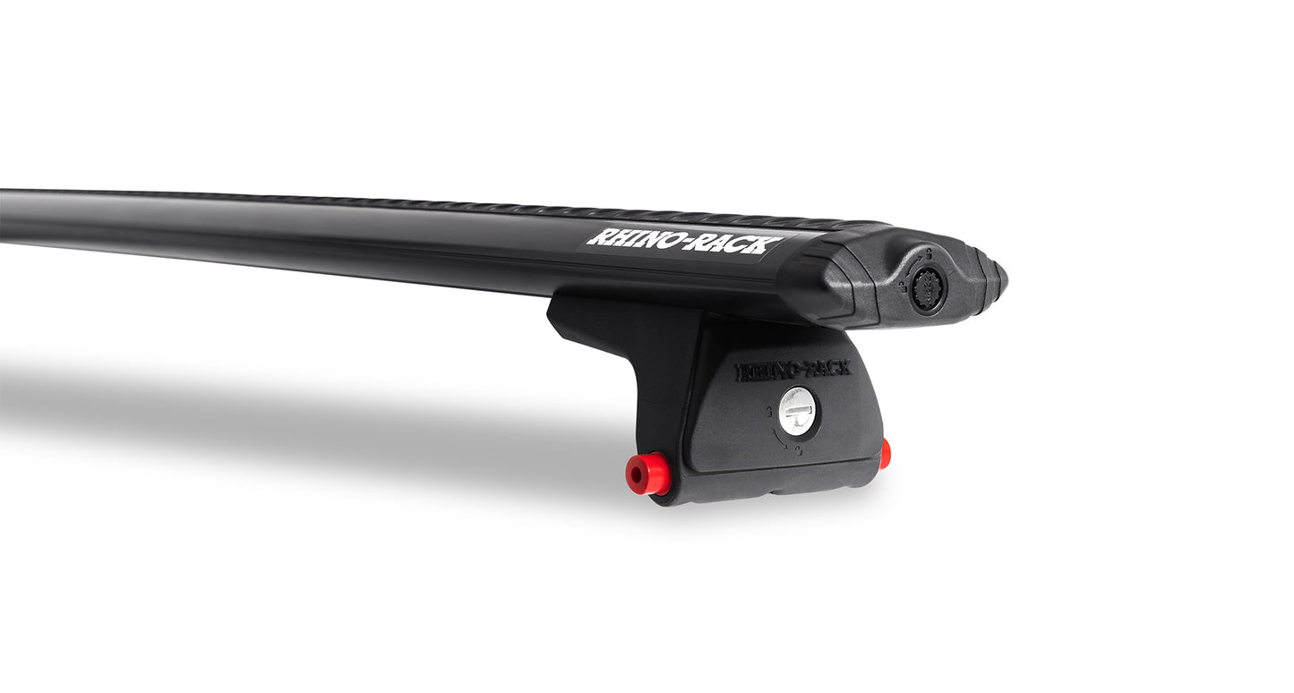 Kit galerie de toit RHINO-RACK RLT600 pour Jeep Wrangler JK 4 portes, dimensions 1800mm x 1430mm, montage solide.