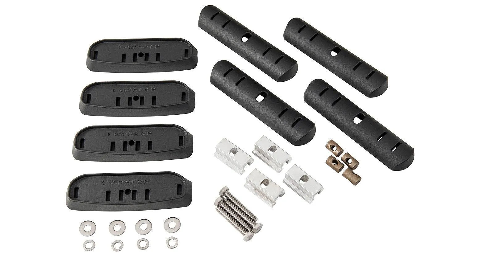 Kit galerie de toit Rhino-Rack pour Toyota Hilux VIGO 2005-2015 Double Cab, vue de face montrant les barres et supports.