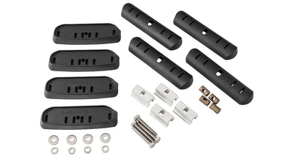 Kit galerie de toit Rhino-Rack pour Toyota Hilux VIGO 2005-2015 Double Cab, vue de face montrant les barres et supports.