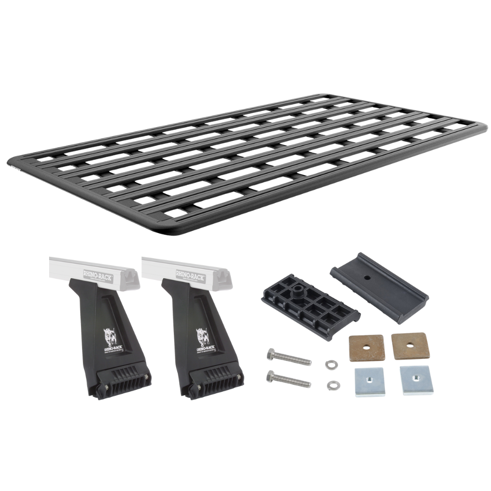 Galerie de toit Rhino-Rack Pioneer pour Land Rover Defender 110 1993-2020, dimensions 2700x1472mm, montage latéral.