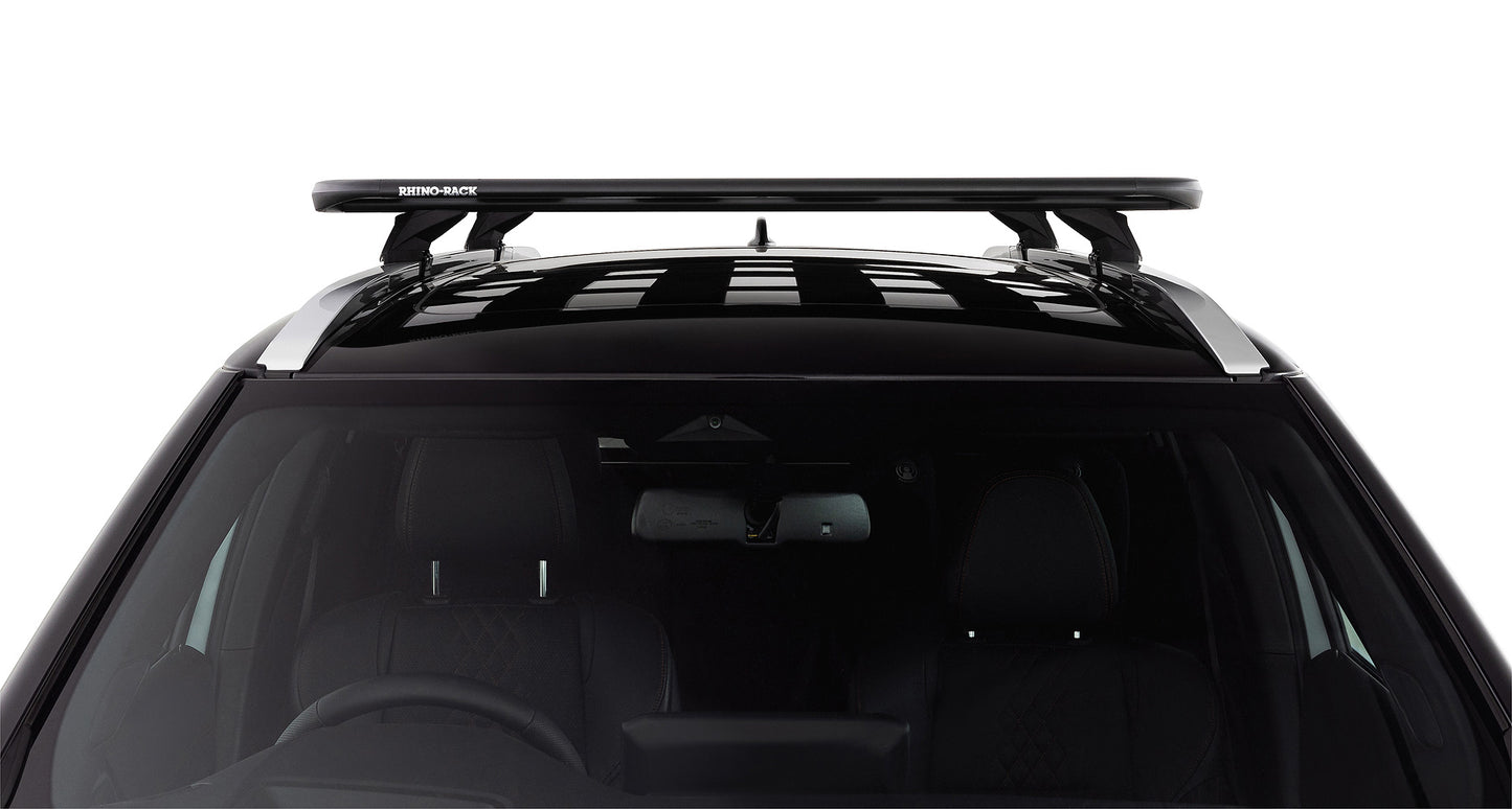 Kit galerie de toit Rhino-Rack Pioneer pour Mitsubishi Outlander Gen4 2021+, 1300 x 1240 mm, montage facile, robuste et durable.