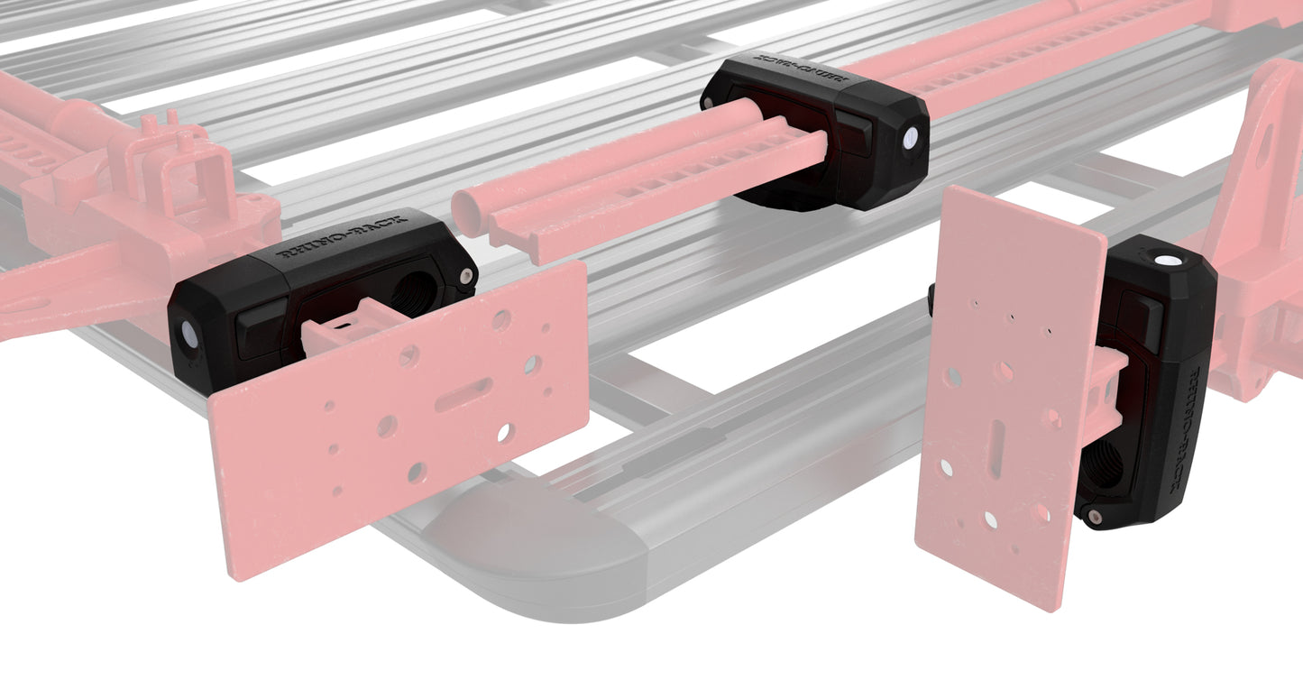 Kit d'installation rapide Stow-iT pour galerie ou barre, accessoire Rhino-Rack, facilitant la fixation sécurisée.