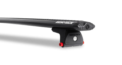 Kit de 2 barres de toit RHINO-RACK Sportz de 1500mm pour Jeep Wrangler JK 2 portes, vue des barres installées.