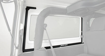 Kit de 2 barres de toit RHINO-RACK Sportz de 1500mm pour Jeep Wrangler JK 2 portes, vue des barres montées.
