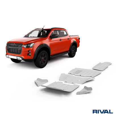 Kit de blindage en aluminium 6mm Rival4x4 pour protections inférieures du Isuzu D-Max 2020+ de marque Rival4x4.