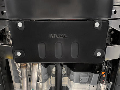 Pack de protections inférieures en acier 3mm pour Ford Ranger 2023+ de la marque RIVAL 4x4, montre les blindages robustes.