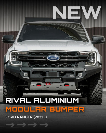 Pare-choc avant GEN2 RIVAL Aluminium pour Ford Ranger 2023+, robuste et léger, en aluminium avec finition résistante.