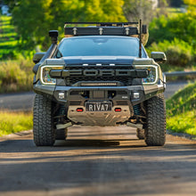 Pare-choc avant GEN2 RIVAL en aluminium pour Ford Ranger 2023+ visible, robuste et design, par RIVAL 4X4.