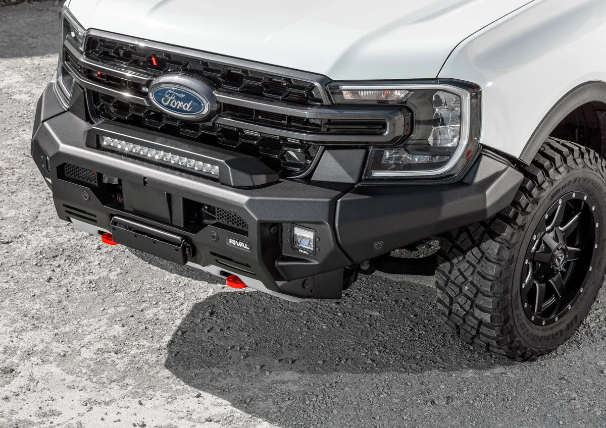 Pare-choc avant GEN2 RIVAL en aluminium pour Ford Ranger 2023+ par RIVAL 4X4, robuste et design élégant.