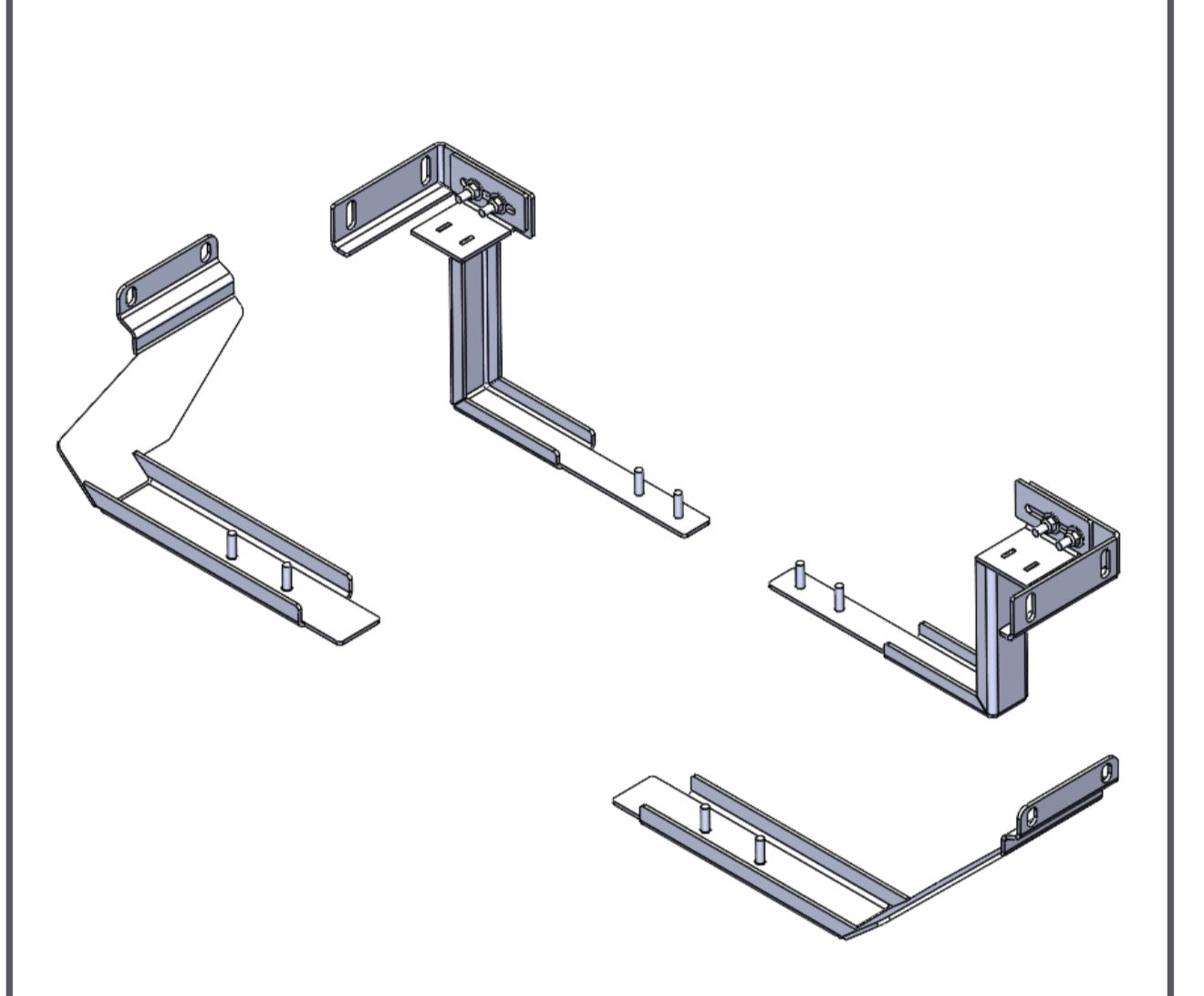 Fixations pour plateau coulissant RUUUD pour Ford Ranger, Raptor et VW Amarok 2023+ sur un plateau coulissant.