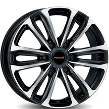 Jante en aluminium RUUUD Namur 6,5x17, noire polie, 6 trous 120mm, ET50, CTR 74,6, pour voiture.