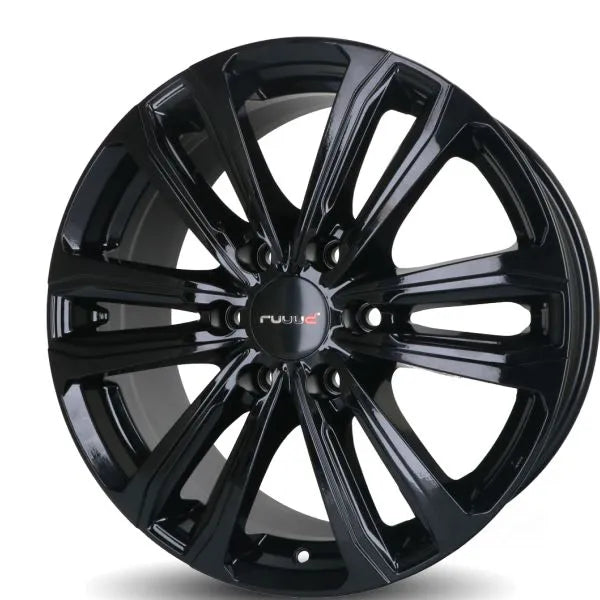 Jante en aluminium RUUUD Namur 7,5x17 pouces, noir brillant, 6x125mm, ET50, CTR 74.1, style élégant et sportif.