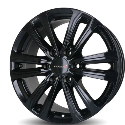 Jante en aluminium RUUUD Namur 7,5x17 pouces, noir brillant, 6x125mm, ET50, CTR 74.1, style élégant et sportif.