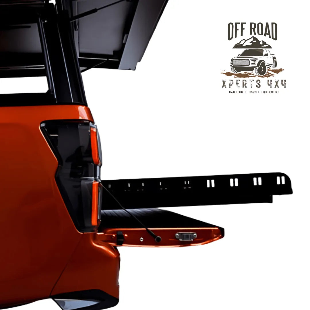 Plateau coulissant RUUUD pour Maxus T90/T60 Double Cab 2022, robuste et pratique, installé sur le coffre du véhicule.