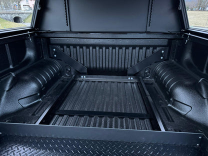 Plateau coulissant RUUUD pour Maxus T90/T60 Double Cab 2022, plateforme robuste et fonctionnelle, vue en détail.