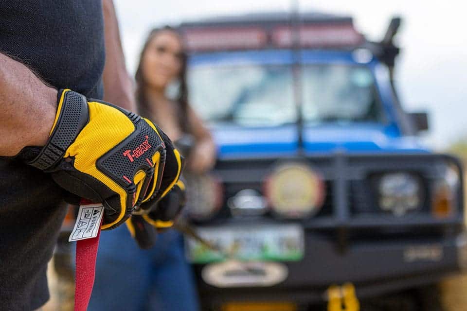Gants de treuillage Sand-Storm T-MAX, protection ultime Offroad, accessoires pour treuils, conçus pour une utilisation robuste et résistante