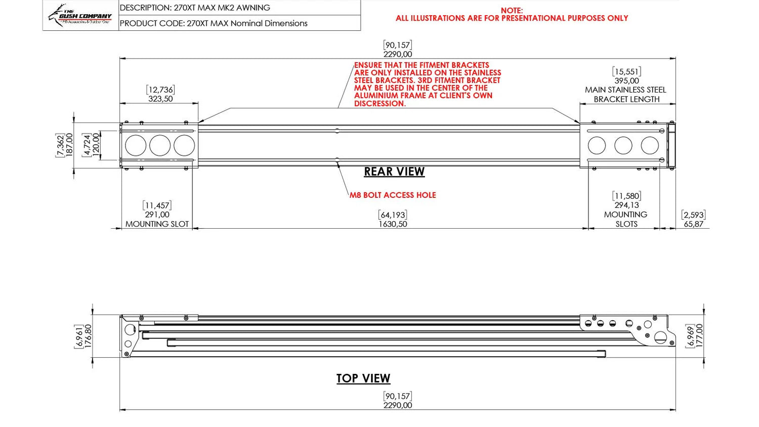 Auvent auto-portant 270° XT MAX de The Bush Company pour véhicules 4x4, avec support robuste et structure compacte.
