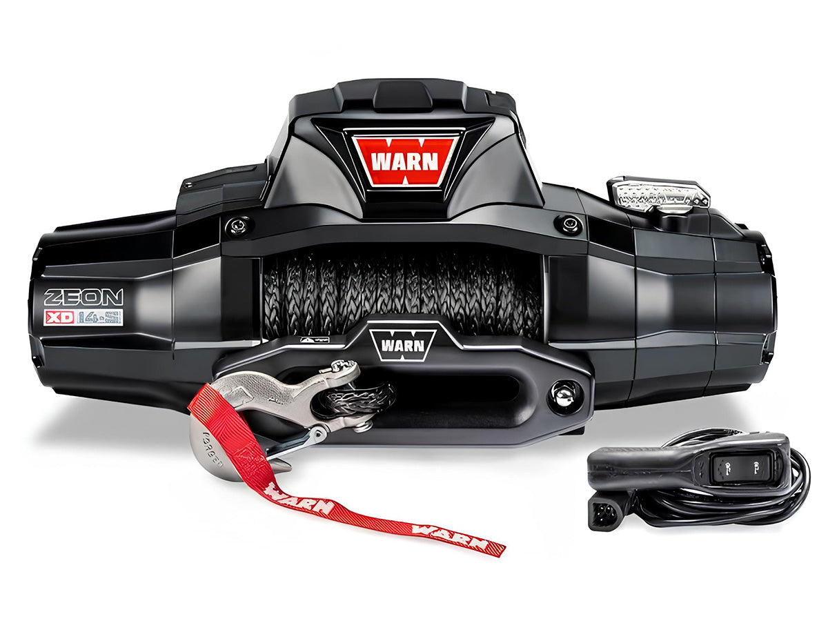 Treuil Warn Zeon XD14-S 6350kg 12V avec corde synthétique, équipement robuste pour véhicules tout-terrain.