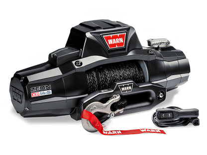 Treuil Warn Zeon XD14-S 6350kg 12V avec corde synthétique, robuste treuil électrique pour véhicules tout-terrain.