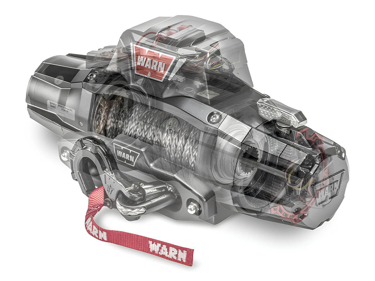 Treuil Warn Zeon XP10S 4,5T 12V avec corde synthétique et fonction Bluetooth, pour véhicule tout-terrain.