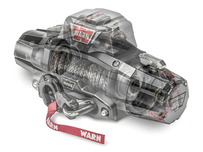 Treuil Warn Zeon XP10S 4,5T 12V avec corde synthétique et fonction Bluetooth, pour véhicule tout-terrain.