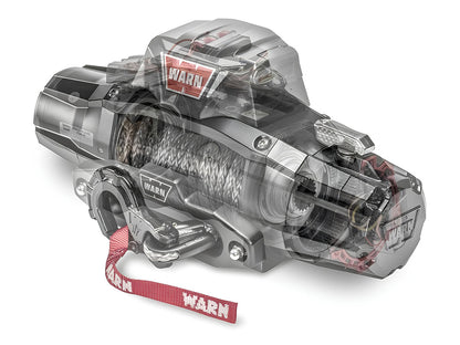 Treuil Warn Zeon XP14-S 6350kg avec câble synthétique et connectivité, conçu pour le levage et le remorquage.