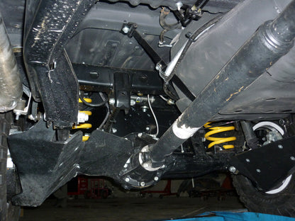 Paire de protections amortisseurs arrières en PEHD de 8mm pour Toyota HDJ80 N4 Offroad, accessoires 4x4 robustes.
