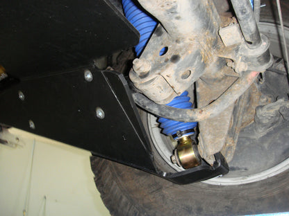 Paire de protections amortisseurs arrière en PEHD de 8mm pour Toyota HDJ80 N4 OFFROAD, accessoires 4x4 robustes.
