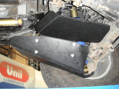 Paire de protections amortisseurs arrière en PEHD de 8mm pour Toyota HDJ80 N4 OFFROAD, accessoires 4x4 robustes.