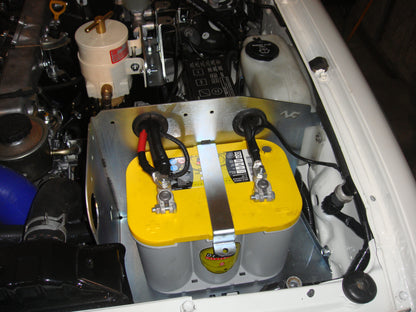 Kit de deux bacs à batteries en acier N4-Offroad pour Toyota HDJ80, accessoire robuste pour rangement de batteries.