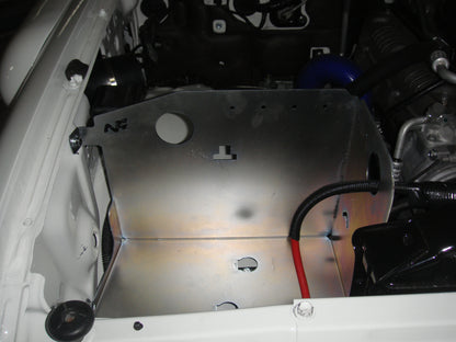 Paired steel battery trays for Toyota HDJ80 by N4-Offroad, durable accessories for off-road vehicle battery storage.
