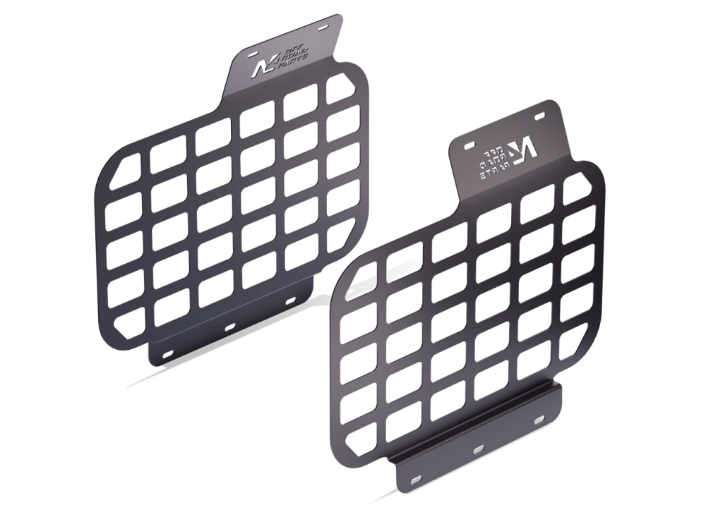 Kit supports accessoires MOLLE pour intérieur vitres arrière Suzuki Jimny 2018+ N4-Offroad, fixation pratique et robuste.