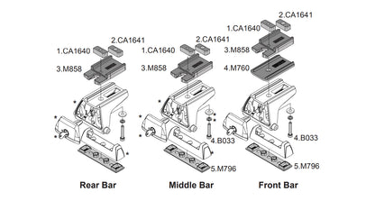 Cales de réhausse pour galerie Pioneer Jeep Wrangler JK RLT600 - RHINO-RACK sur Xperts4x4 Accessoires 4x4 Off-Road