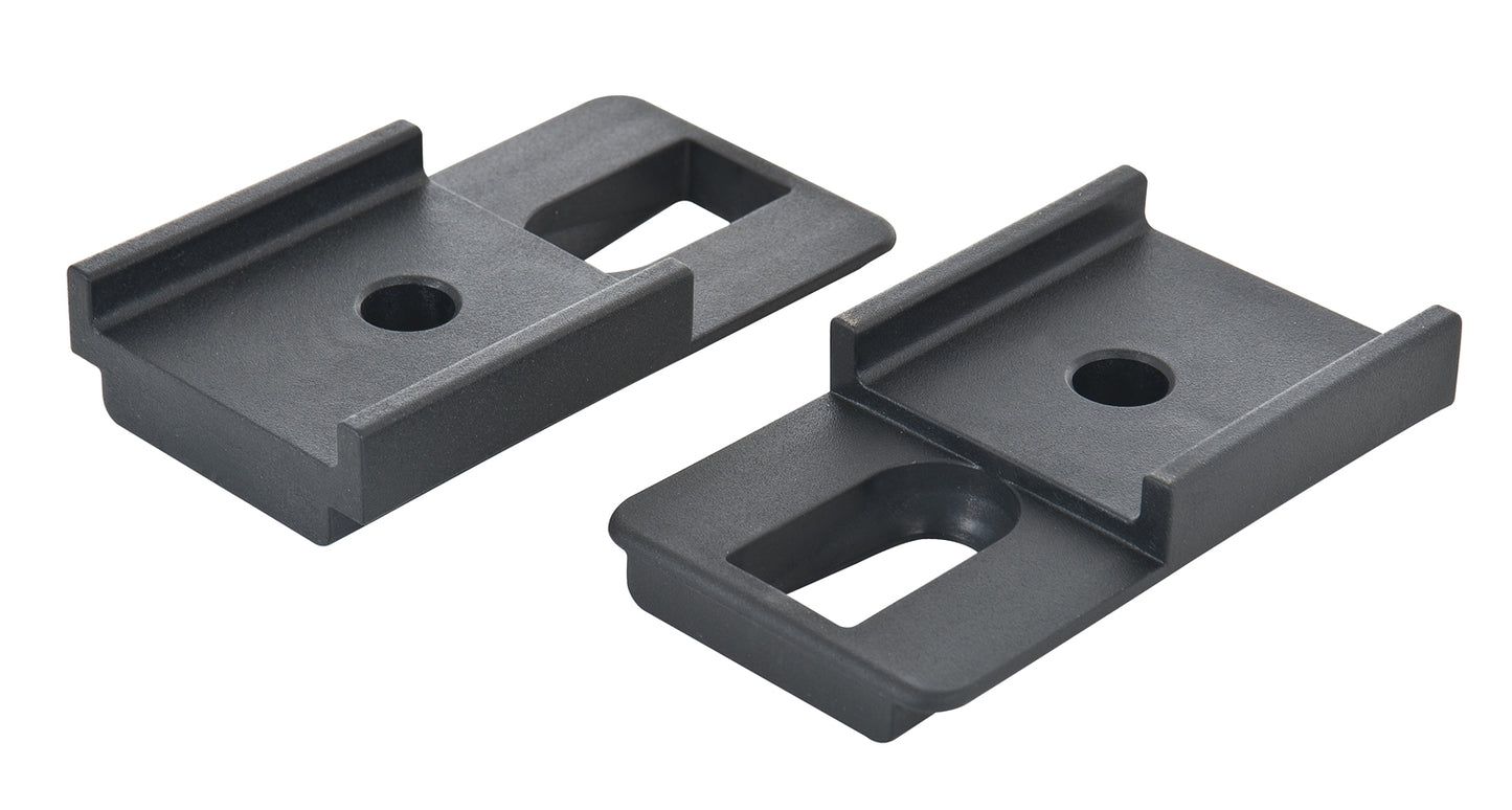 Cales pour galerie Pioneer de Rhino-Rack, accessoire pour fixation sur galerie de véhicule, en métal noir avec fixation robustes