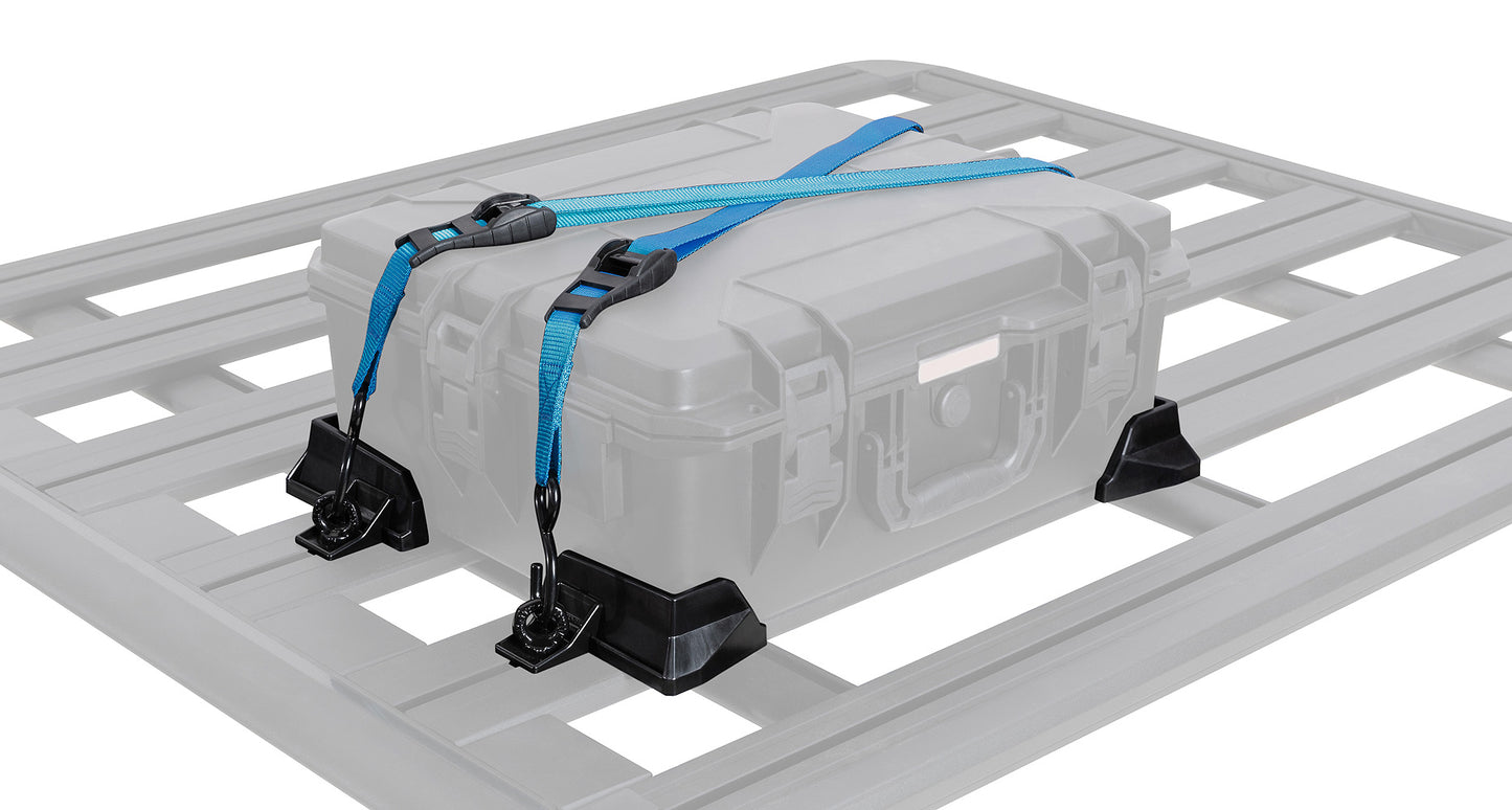 Kit de 4 coins avec anneaux Zwiftlock et sangles de fixation éléments sur galerie. - RHINO-RACK sur Xperts4x4 Accessoires 4x4 Off-Road