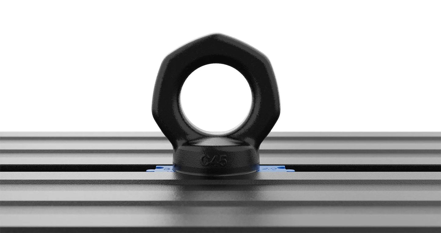 Oeillet d'arrimage Rhino-Rack pour galerie ou barres de toit, pack de 4, accessoires robustes pour fixation sécurisée.