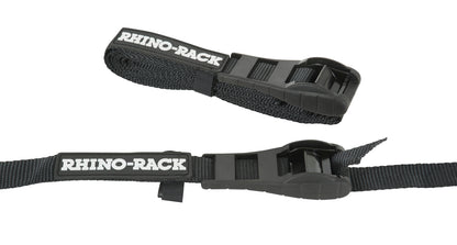 Paire de sangles à came noires de 3,5 m pour accessoires Rhino-Rack, fixation solide pour équipements de transport.