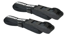 Sangles à came noires RHINO-RACK de 3,5 m, accessoires pour véhicule tout-terrain, fixation robuste pour transport sécurisé.