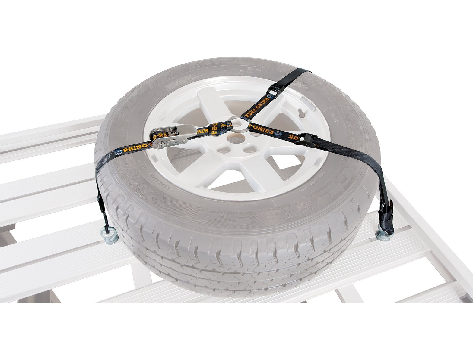 Porte roue pour galerie pioneer (par sangle) - RHINO-RACK sur Xperts4x4 Accessoires 4x4 Off-Road