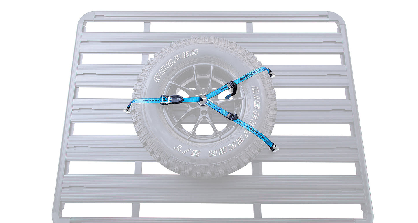 Porte roue pour galerie pioneer (par sangle) - RHINO-RACK sur Xperts4x4 Accessoires 4x4 Off-Road