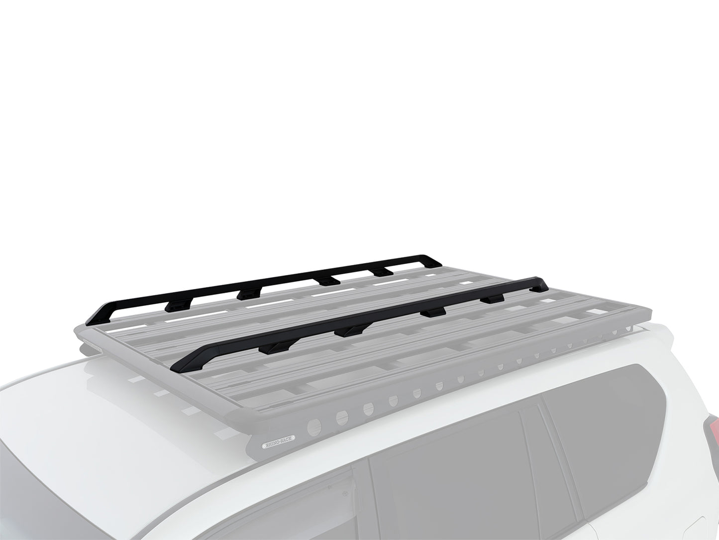 Rails latéraux de 2100mm pour galerie Pioneer 6 de Rhino-Rack, accessoires de fixation robustes pour véhicule.