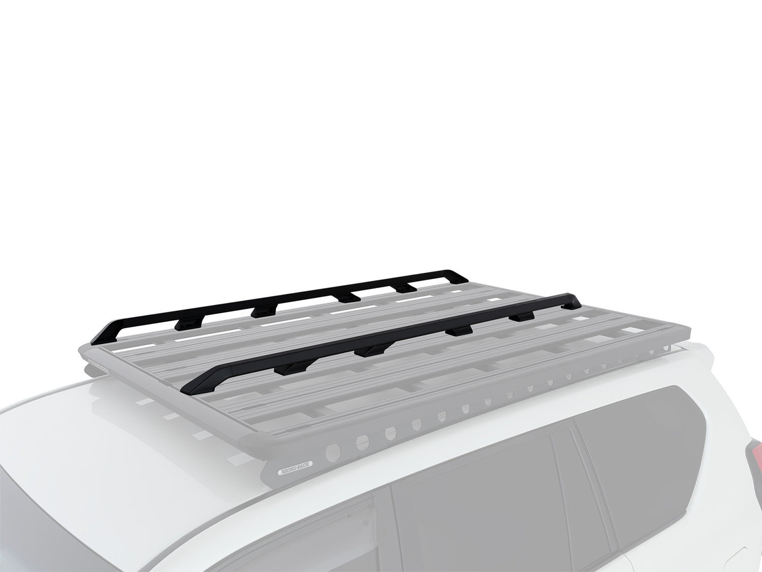 Rails latéraux de 2100mm pour galerie Pioneer 6 de Rhino-Rack, accessoires de fixation robustes pour véhicule.