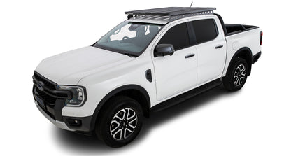 Système de montage Backbone pour double cabine Ford Ranger P703 et VW Amarok Gen2, accessoires Rhino-Rack, vue de face avec supports robustes.