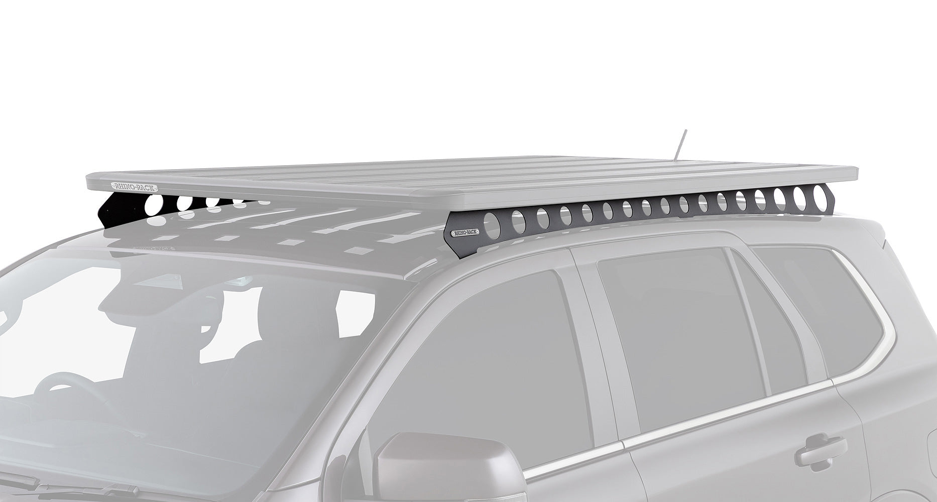 Système de fixation Backbone pour Ford Everest U704, accessoire Rhino-Rack, montrant la structure de montage robuste en métal noir.
