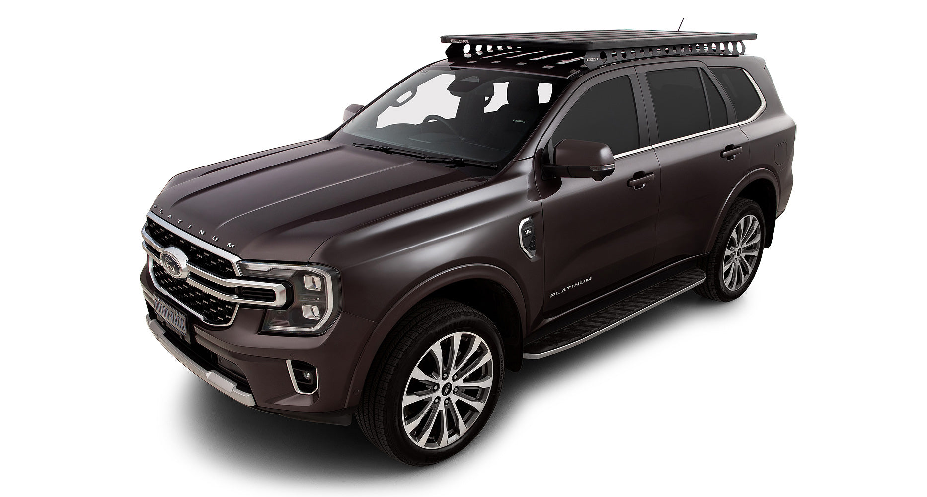 Système de fixation Backbone pour Ford Everest U704 22+ avec accessoires Rhino-Rack, support robuste pour montage d’équipements.