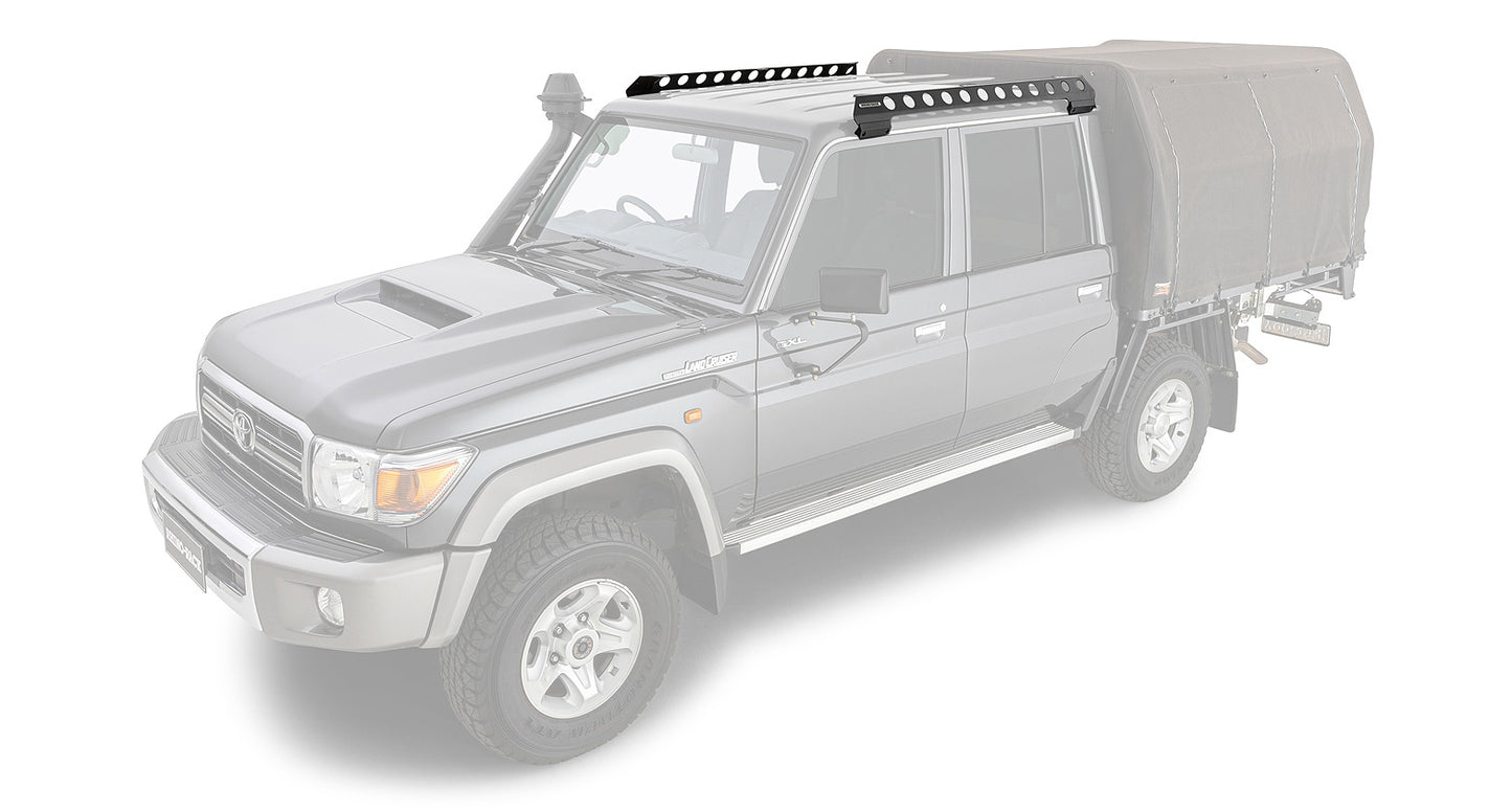 Système de montage Backbone pour Toyota 79 Series Landcruiser, accessoire Rhino-Rack, fixation robuste pour racks de toit.