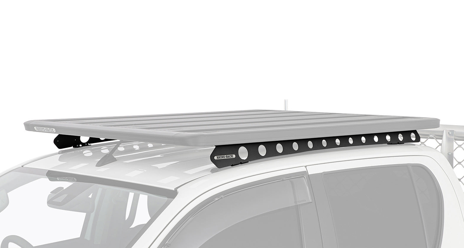 Système de fixation Backbone pour Toyota Hilux, accessoire Rhino-Rack, montage robuste pour porte-bagages et accessoires.