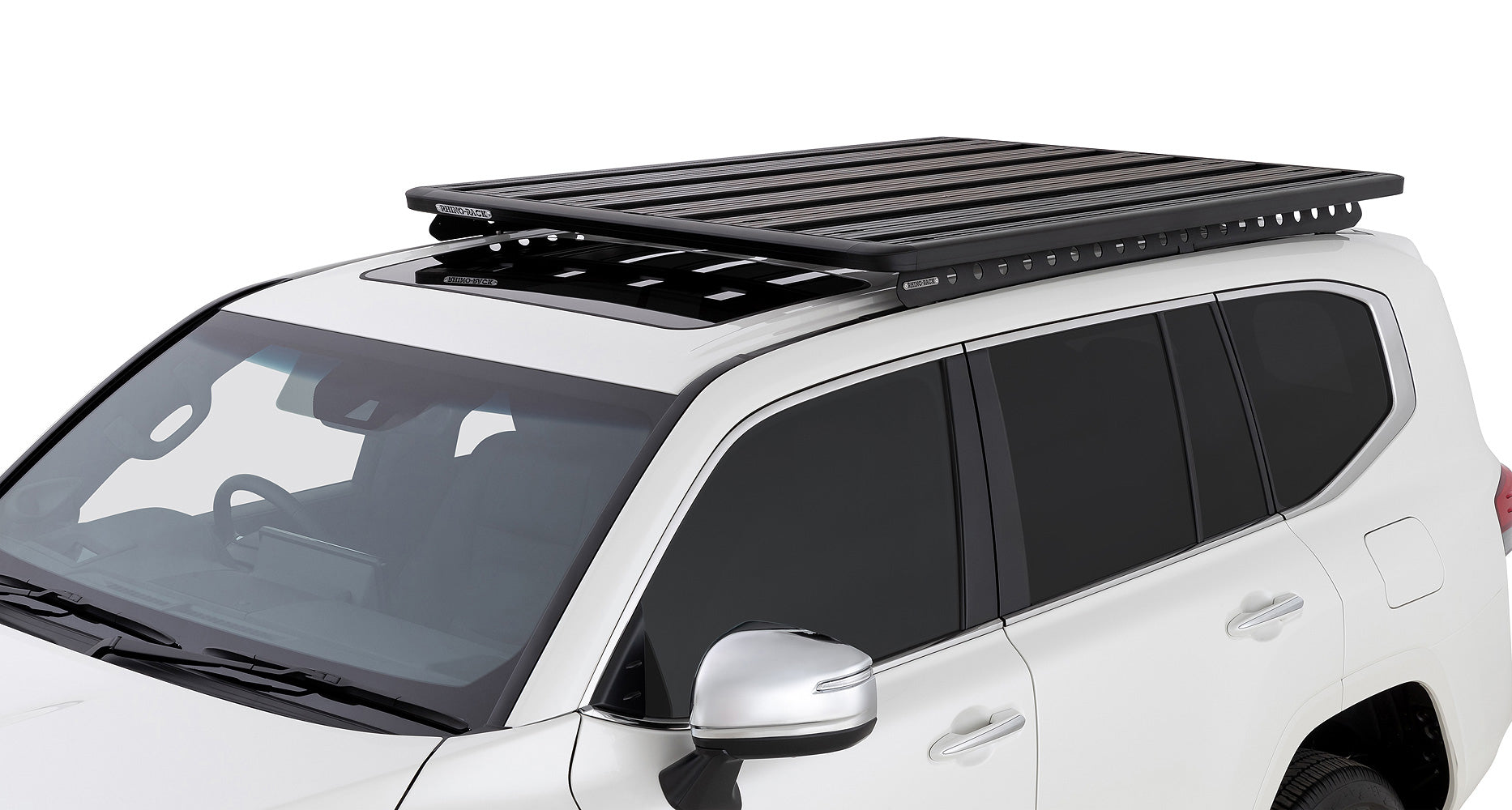 Système de fixation Backbone pour Toyota Landcruiser 300 Series, Accessoires Rhino-Rack, montage robuste pour rack de toit.