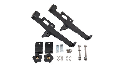 Support d’échelle pliante Rhino-Rack Pioneer, accessoire pour porte-échelle, en acier robuste et fixation sécurisée.