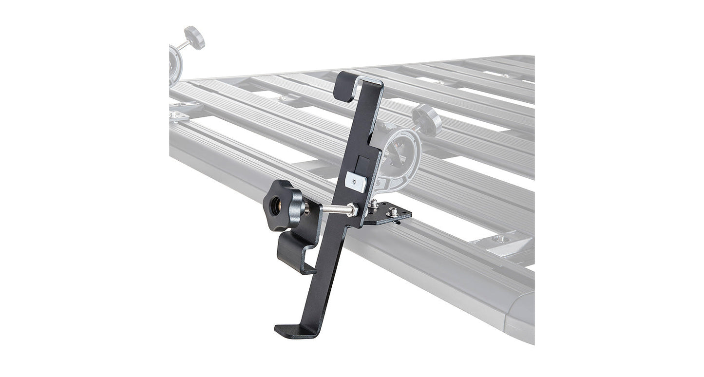 Support d’échelle pliante Rhino-Rack Pioneer, accessoire robuste pour échelle sur véhicule 4x4, conçu par Rhino-Rack.